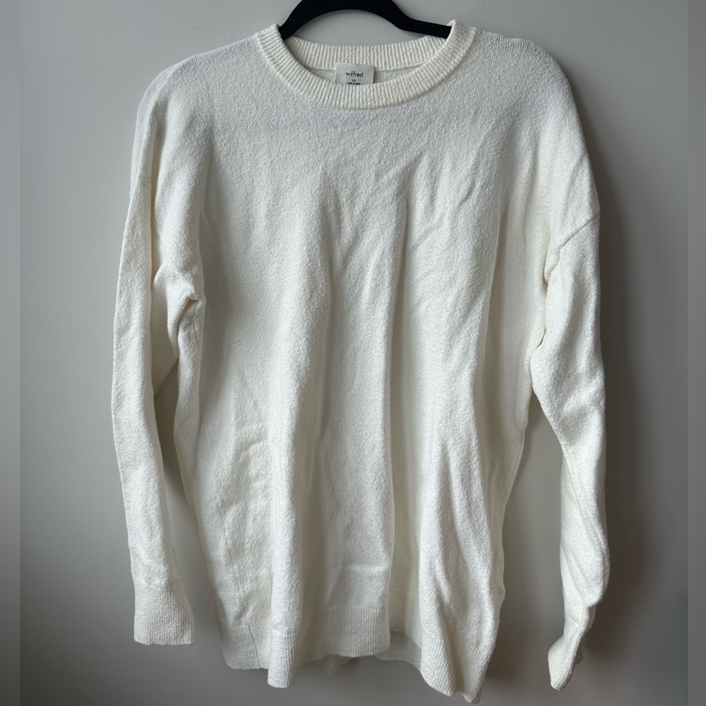Wilfred Aritzia Cream Oversized Crewneck Sweater